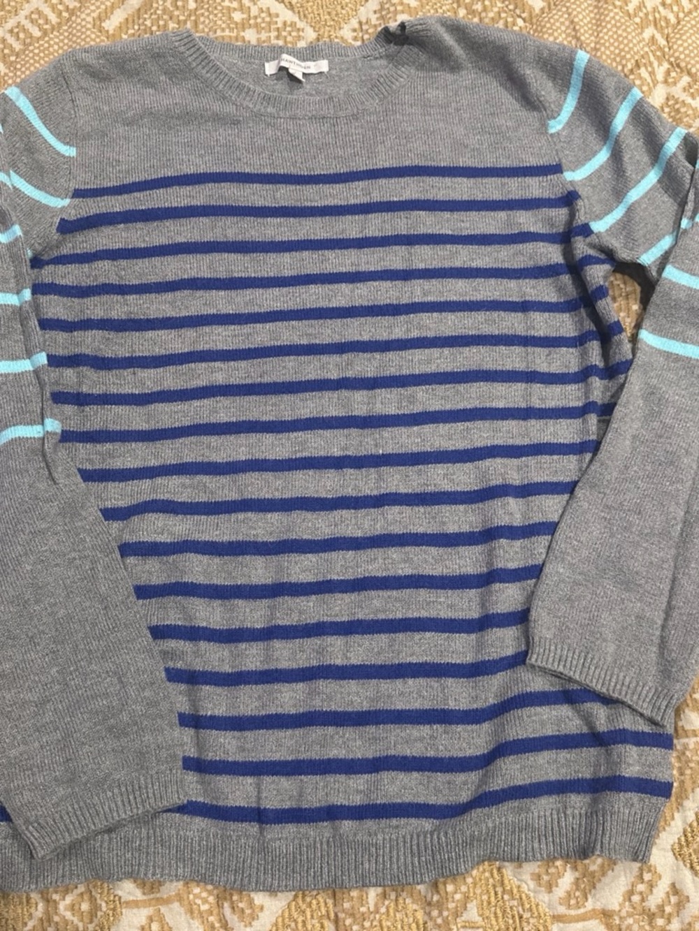 41 Hawthorn Gray Sweater with Blue and Light Blue Stripes